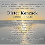 Traueranzeige Dieter Konzack