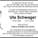 Traueranzeige Ute Schwager