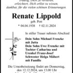 Traueranzeige Renate Lippold geb. Pott