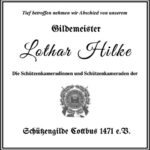 Traueranzeige Lothar Hilke