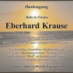 Danksagung Eberhard Krause