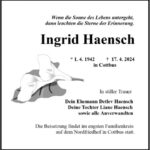 Traueranzeige Ingrid Haensch