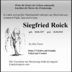 Danksagung Siegfried Roick