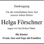 Danksagung Helga Förschner