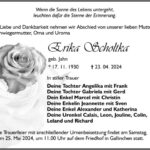 Traueranzeige Erika Scholtka geb. Jahn