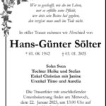 Traueranzeige Hans-Günter Sölter