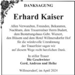 Danksagung Erhard Kaiser