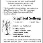 Traueranzeige Siegfried Selleng