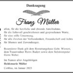 Danksagung Franz Müller
