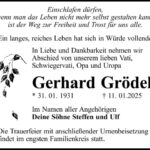 Traueranzeige Gerhard Grödel