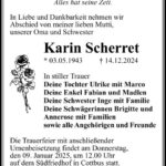 Traueranzeige Karin Scherret