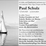 Traueranzeige Paul Schulz