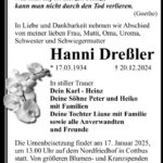 Traueranzeige Hanni Dreßler