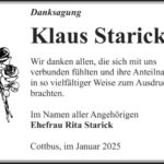 Danksagung Klaus Starick