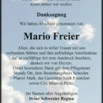 Danksagung Mario Freier