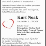 Traueranzeige Kurt Noak
