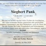 Danksagung Siegbert Pank