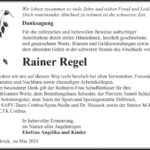 Danksagung Rainer Regel