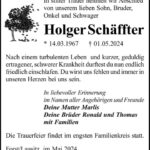 Traueranzeige Holger Schäffter