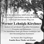 Danksagung Werner Lehnigk-Kirchner