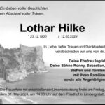 Traueranzeige Lothar Hilke