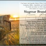 Traueranzeige Siegmar Brandt