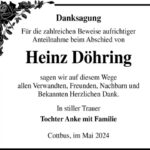Danksagung Heinz Döhring