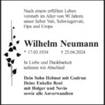 Traueranzeige Wilhelm Neumann