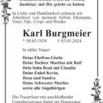 Traueranzeige Karl Burgmeier