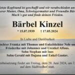 Traueranzeige Bärbel Kinzel