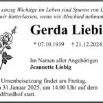 Traueranzeige Gerda Liebig
