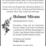 Traueranzeige Helmut Miram