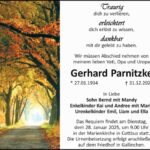 Traueranzeige Gerhard Parnitzke