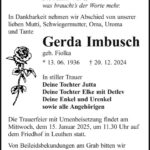 Traueranzeige Gerda Imbusch