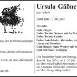 Traueranzeige Ursula Gäßner geb. Scholz