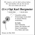Nachruf (Ur-) Opi Karl Burgmeister