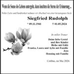 Traueranzeige Siegfried Rudolph