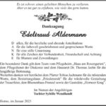 Danksagung Edeltraud Aldermann geb. Briesemann