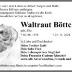 Traueranzeige Waltraut Böttcher (geb. Zilz)