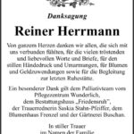 Danksagung Reiner Herrmann
