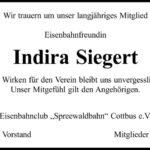 Nachruf Indira Siegert
