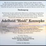 Danksagung Adelheid "Heidi" Konnopke geb. Bachmann