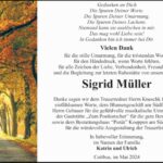 Danksagung Sigrid Müller