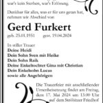 Traueranzeige Gerd Furkert