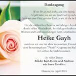 Danksagung Heike Gayn