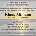 Traueranzeige Klaus Altmann
