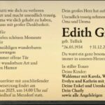 Traueranzeige Edith Grohs