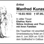 Traueranzeige Manfred Kunze