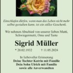 Traueranzeige Sigrid Müller