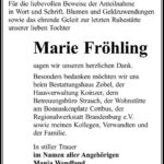 Danksagung Marie Fröhling
